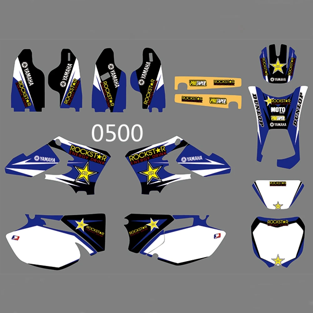 

For YAMAHA WR250F WR450F 2005 2006 Graphics Decals Stickers Custom Number Name 3M Full Motorcycle Backgrounds Accessories