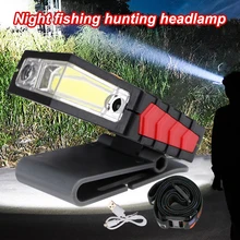 

Portable Clip-on Headlamp Manual Induction Head Torch Camping Hiking Traveling Flashlight 2 Modes Outdoor Supplies
