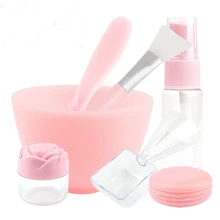 7PC/Set DIY Face Mask Tools Makeup Beauty Brush Spoon Stick Bowl Spray Professional Makeup Brush Cosmetics Silicone Bowl