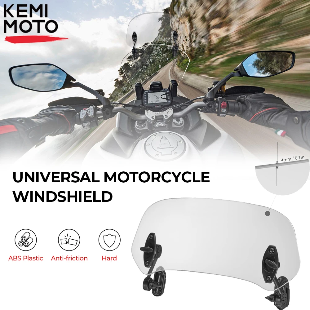 

Motorcycle Universal windshield Clamp-On Variable Windscreen Spoiler Extension For R 1200GS F800GS For Tmax For BMW For Yamaha