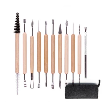 

11 sets of pottery clay tools, pulling and repairing of clay sculptures and wood carvings, multifunctional carving tools, DIY