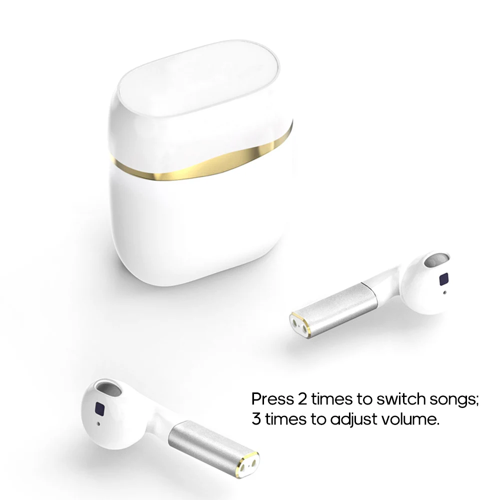 Wirelessly Earbuds BT 5.0 Headphones TWS True Wirelessly Stereo Earphones with Charge Case Mic Hi-fi Sound One-Step Pairing