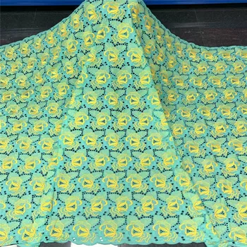 

5 Y Swiss lace fabric heavy beaded embroidery African lace fabrics 100% cotton fabric Swiss voile lace in Switzerland KL073001