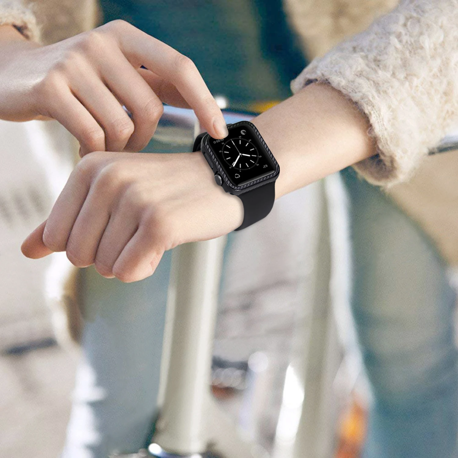 D-Qiling Ультратонкий чехол из углеродного волокна для Apple Watch Series5 4 3 2 1 iWatch 38 42 мм 40 44 мм чехол для ремешка