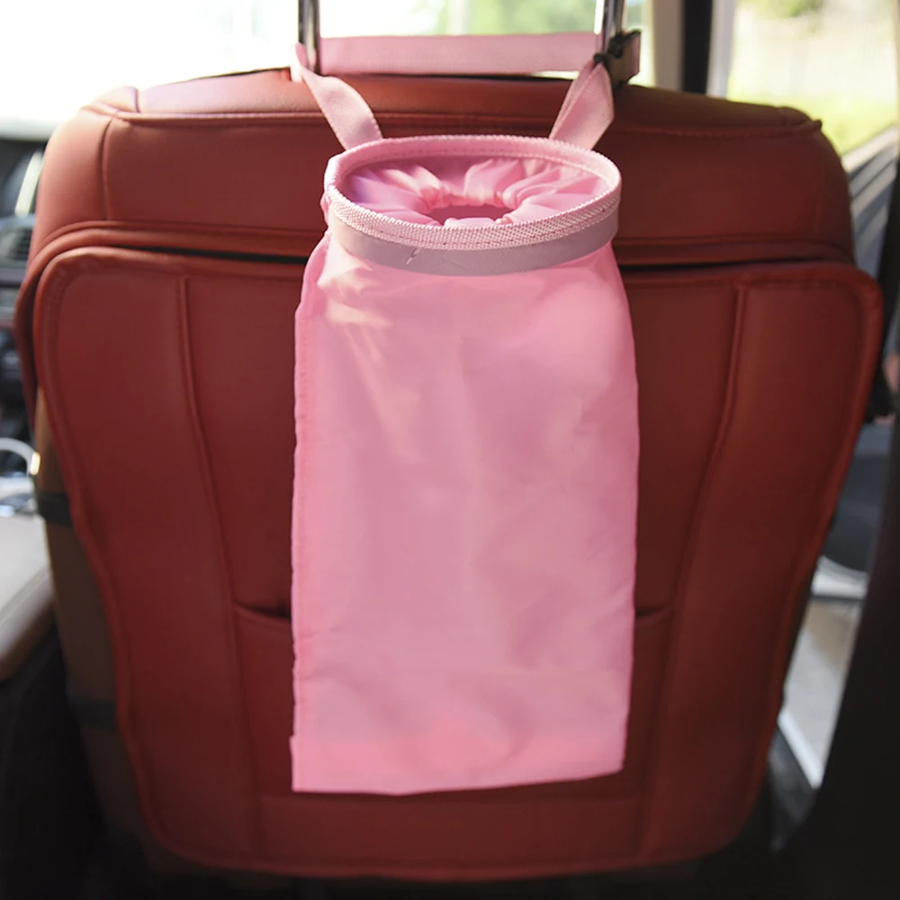 Car Portable Dustbin Garbage Bag Dust Seat Back Storage Rubbish Bin Box Case Sundries Holder Organizer Pocket Trash Can Bags