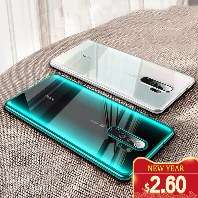 

For Redmi Note 8 Pro Case Laser Plating Luxury TPU Soft Clear Cover Mi Redmi Note 8 Note8 Crystal Phone Case