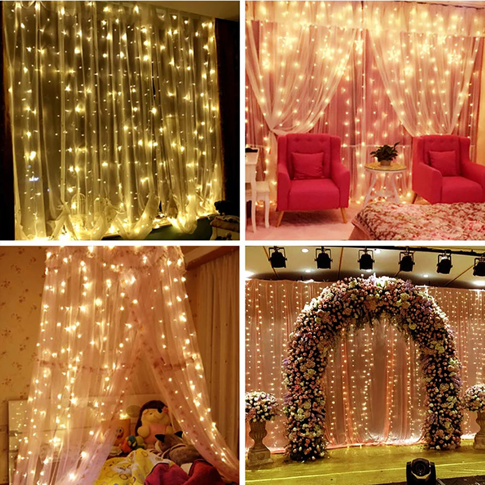 3x3m 300 LED Copper Wire Curtain Lights  (1)