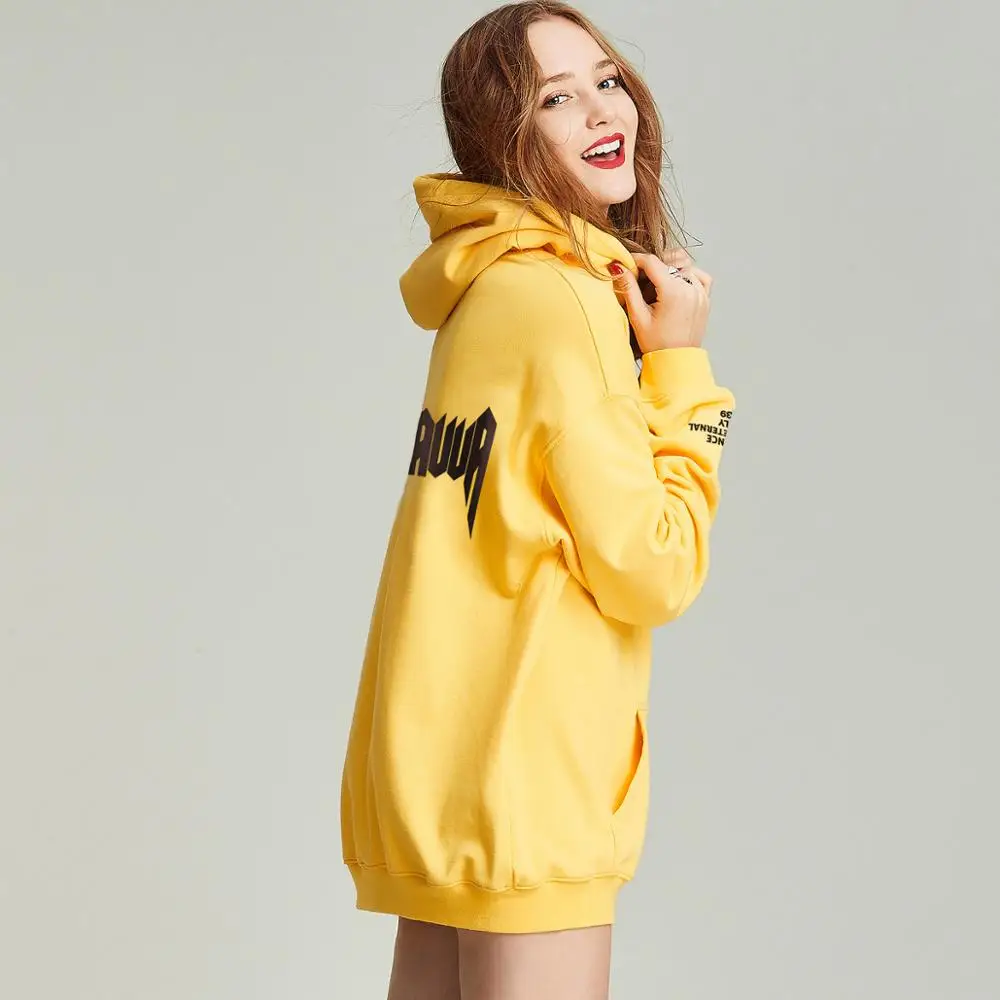 Yellow HAVVA autumn and winter new fashion hooded cotton pullover loose jumper women V31340 - Цвет: Yellow