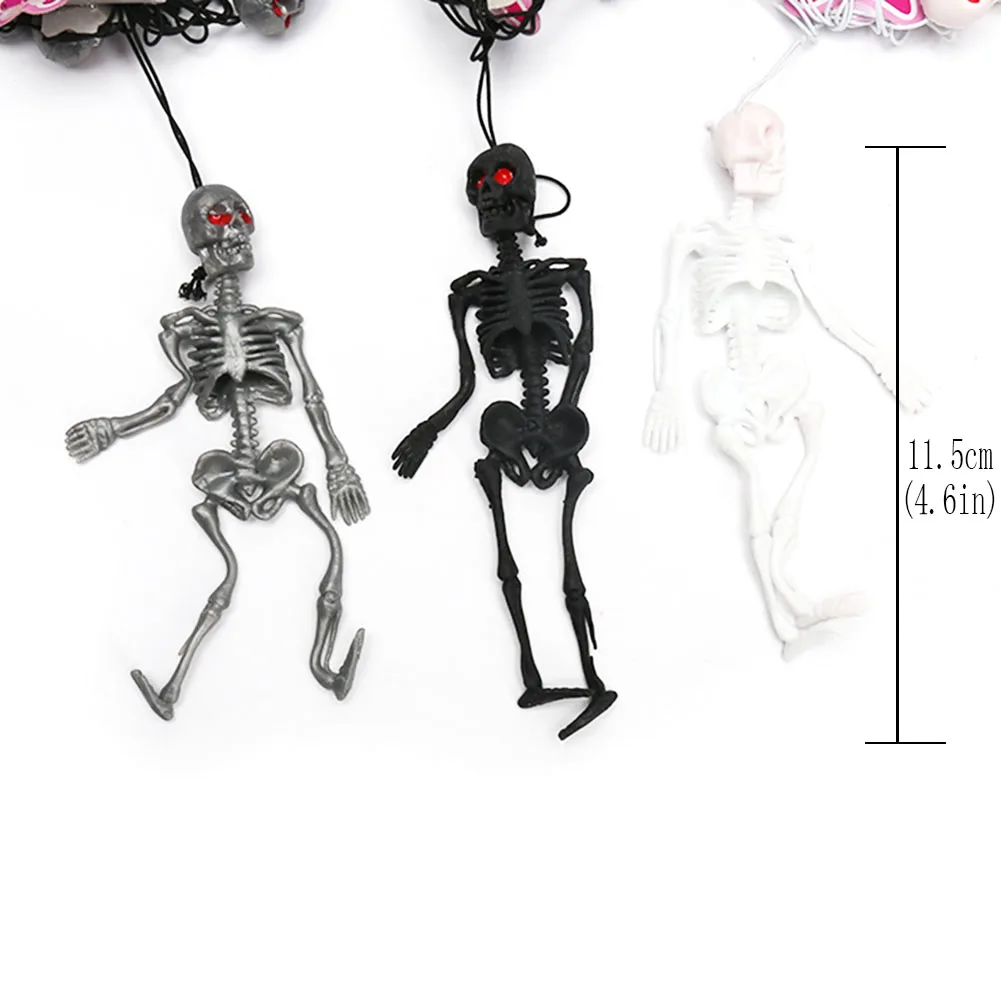 

Funny Tricks Toy Replica Noctilucent Skull Skeleton Halloween Model Game Keychain Decor Party Property Pendant Toys