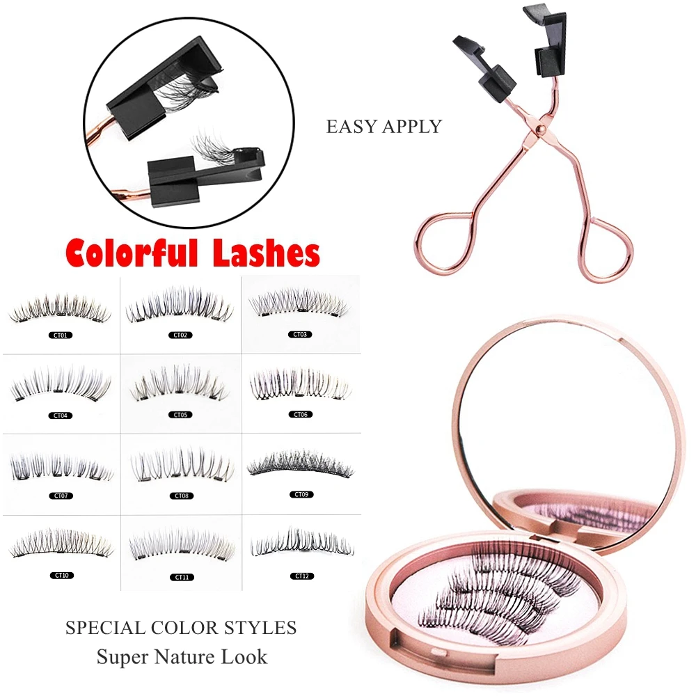 

Magnetic Eyelashes,cilios magnetic Soft Nature Reusable Magnetic Eyelash with Applicator/Clip, 3D mink cils magnetique,faux cils