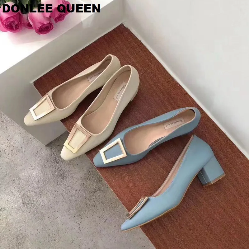 DONLEE QUEEN/модные туфли-лодочки женская повседневная обувь на низком каблуке с