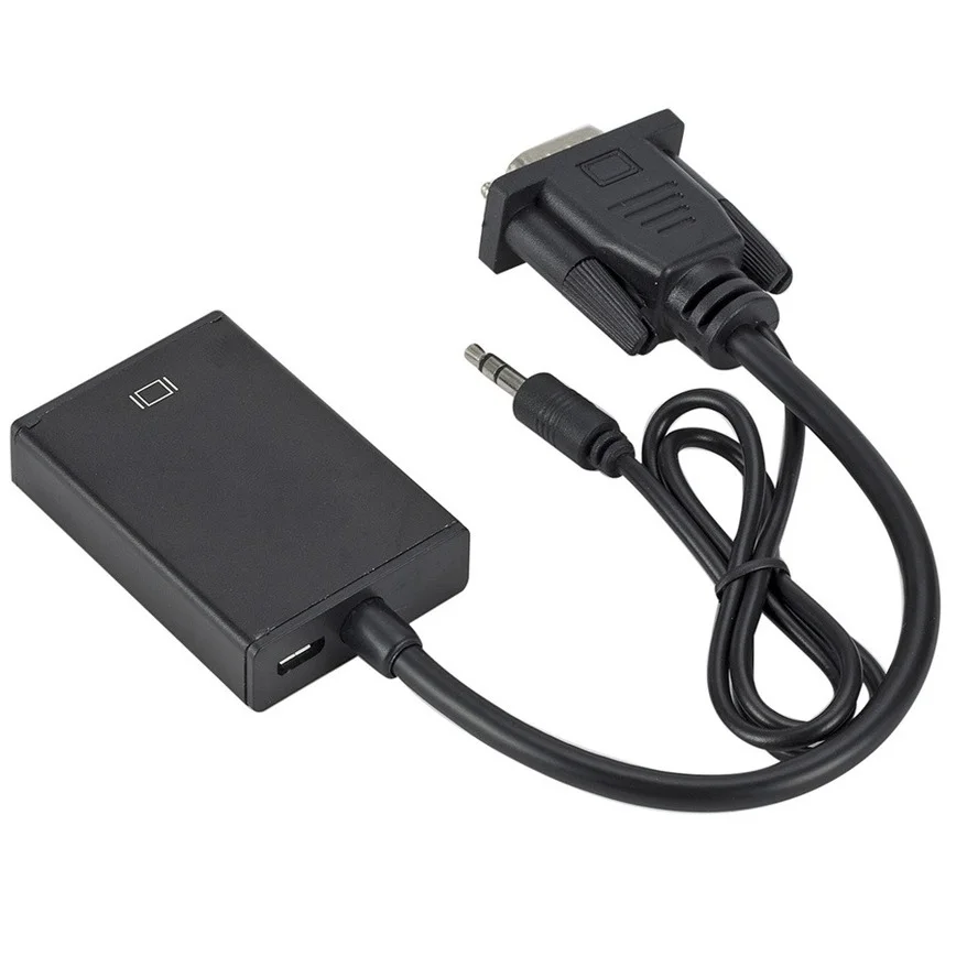 VGA Male to HDMI Female Adapter for PC Computer Laptop Game Player HDMI Cable Support Full HD 1080P HDTV Projector