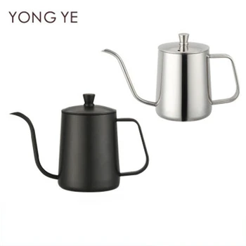 

Stainless Steel Mounting Bracket Hand Punch Pot Coffee Pots With Lid Drip Gooseneck Spout Long Mouth Coffee Kettle Teapot- 600ml