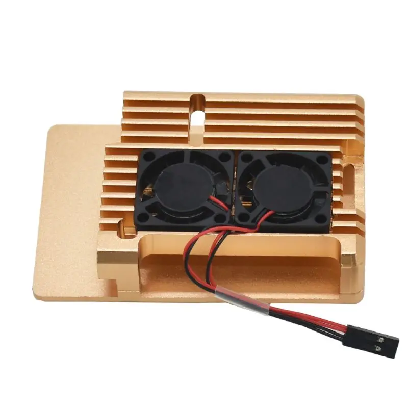 Aluminum Gold Enclosure Case Metal Shell Box Heatsink for Raspberry Pi 4 Model B