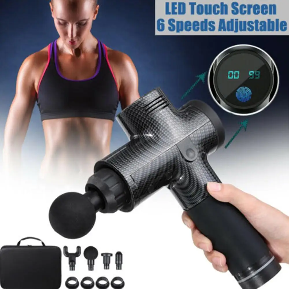 Myofascial Physiotherapy Instrument Mute Touch Screen Fascia Gun Massage Gun Relax Electric Warp Film Impact Gun 4