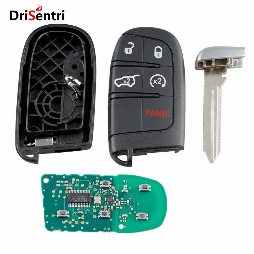 

433MHz 5 Buttons Remote Car Key Fob Replacement with Chip M3N40821302 fit for Jeep Grand Cherokee 2014 2015 2016 2017 2018