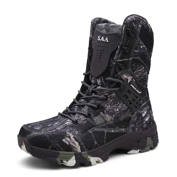 

New Waterproof Men Tactical Military Boots Desert Boots Hiking Camouflage High-top Desert Men's Boots Fashion Work Men's shoes