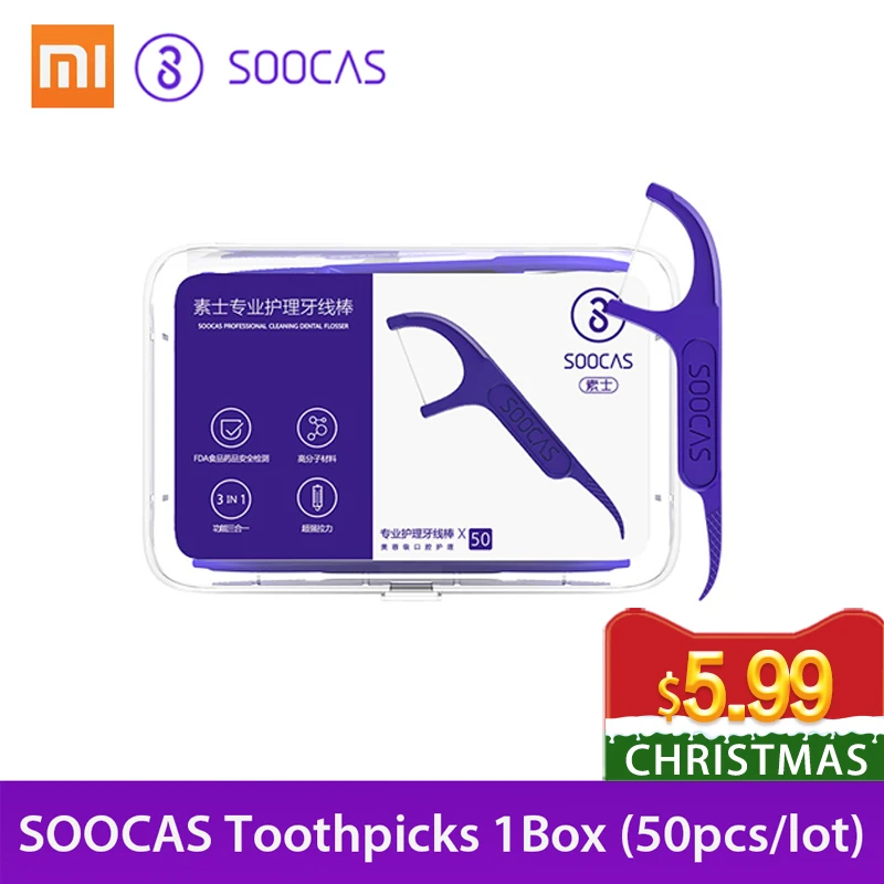 

Xiaomi SOOCAS Dental Floss Teeth Stick Toothpicks Tooth Picks Wire ToothPick Dental Floss Oral HygieneTooth Floss 50Pcs/Lot