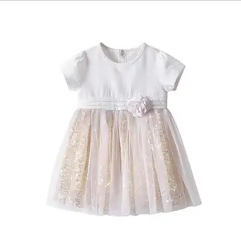 

2020 New infant Baby Summer Cotton Sequined Floral Dresses , Girls Princess Sweet Clothes 5 pcs/lot, Wholesale