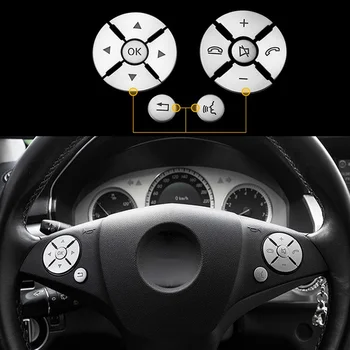 

Steering Wheel Switch Button Control Button Sticker Cover Trim For Mercedes Benz C Class W204 C180 C200 C260 C280 C300 2008-2010