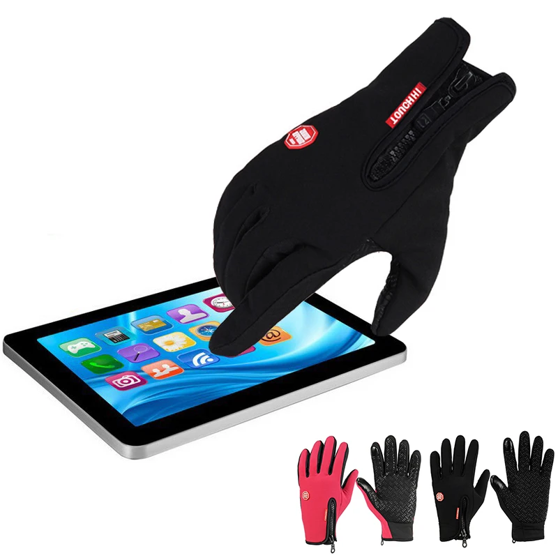 

Touch Screen Full Finger Bike Gloves,Otudoor Sport Bicycle Gloves,Winter Windproof Cycling Gloves,Skiing Gloves for Man Woman