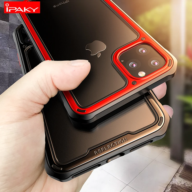 Броня для iPhone 11 Чехол IPAKY для iPhone 11 Pro чехол силиконовый PC Гибридный противоударный Прозрачный чехол для iPhone 11 Pro Max чехол