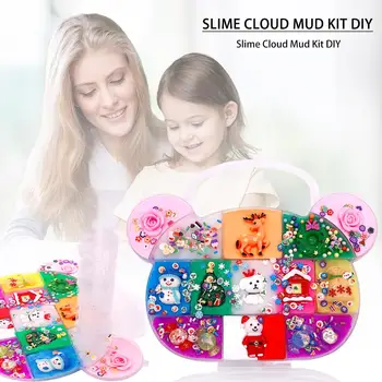 

Fluffy Foam Slime Non-toxic Modeling Clay Coloful DIY Slime Making Kit Supplies With Bear Box Polymer Plasticine Antistress Toys