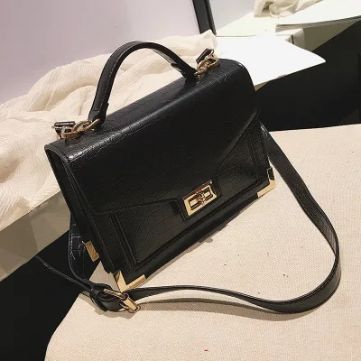 black Beibaobao, роскошные сумки, женские сумки, дизайнерские, крокодиловый узор, кожа, на плечо, сумка-мессенджер, сумки, сумки для женщин - Цвет: black