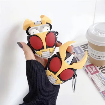 

New 3D Cartoon Cool Kamen Rider Earphone Case For Apple AirPods 1 Case Soft silicone Wireless Bluetooth Earphone For AirPods 2