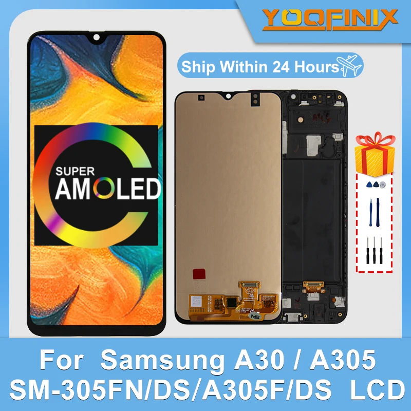 ЖК-дисплей 6 4 дюйма Super AMOLED для Samsung Galaxy A30 2019 детали замены ЖК-дисплея A305 |