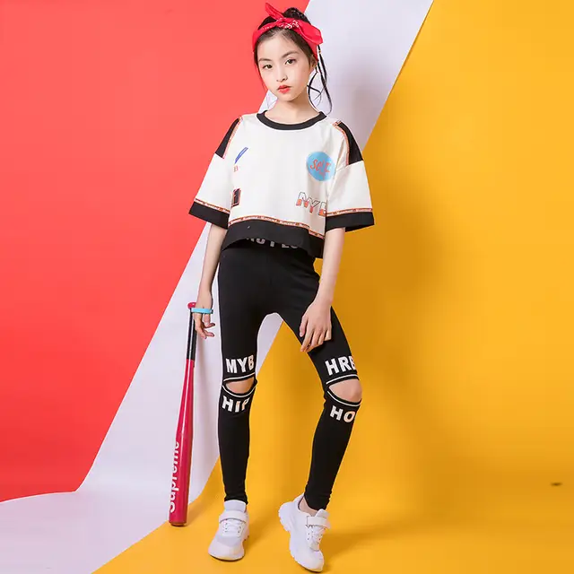 Online Shop 2019 Girls Clothes Hiphop Dance Costume Kids Black