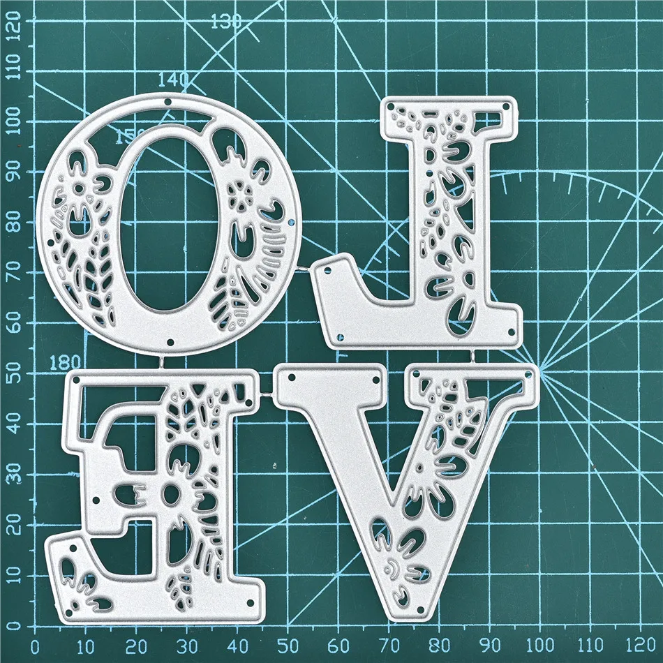 DiyArts Цветочные буквы любовь металлические режущие штампы новые для рукоделия штампы Скрапбукинг тиснение Трафарет DIY высечки карты украшения