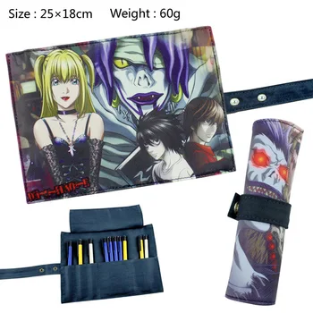 

Death Note Cosplay Student School Roll Up Pen Pencil Case Cartoon Cosmetic Makeup Bags Pouch Storage Gift