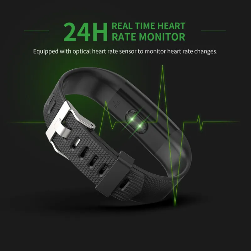 Смарт Wristand 0,9" сенсорный экран фитнес-браслет монитор сердечного ритма во время сна кровяное давление мгновенное сообщение вызов Удаленная камера
