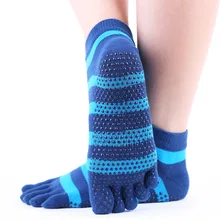Женские нескользящие хлопковые массажные спортивные носки для йоги, дышащие носки для пилатеса, фитнеса, тренировок, тренажерного зала, йоги, носки для пальцев