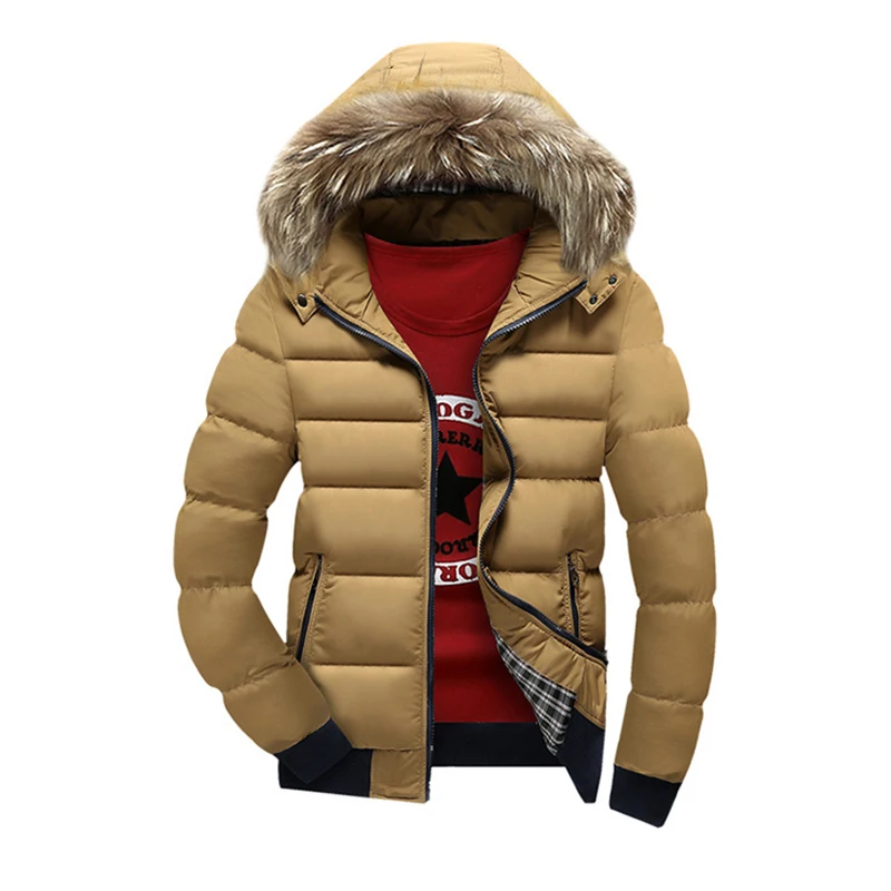 Высококачественные мужские парки, пальто размера плюс, свободная Утепленная зимняя одежда с капюшоном, ветрозащитная Теплая мужская зимняя куртка на молнии
