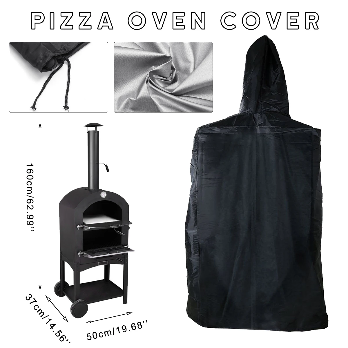 Pizza Oven Cover, Dustproof and Waterproof Durable Protection Cover,Garden Furniture, Bbq Dust Cover, Outdoor Patio Kitchenware