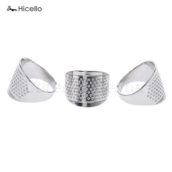 

Hicello 3pcs/bag Finger Protector Silver Ring Thimble Sewing Thimbles Adjustable Handmade Machine Leather Craft Tools costura