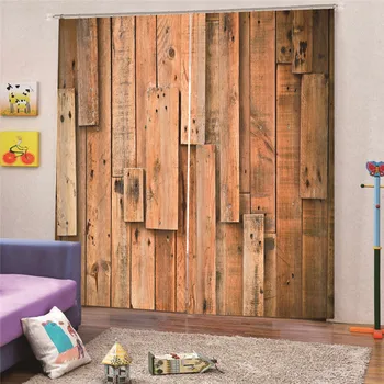 

Wooden door Thicken Fabric Blackout Curtains for Living Room Kitchen High Shading Modern for Bedroom Window Blinds Drapes