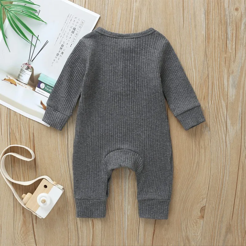 Baby Boy Clothes Boys Girls Romper Spring Autumn Casual Jumpsuits Baby Solid Color Long Sleeve Suits Newborns Clothes