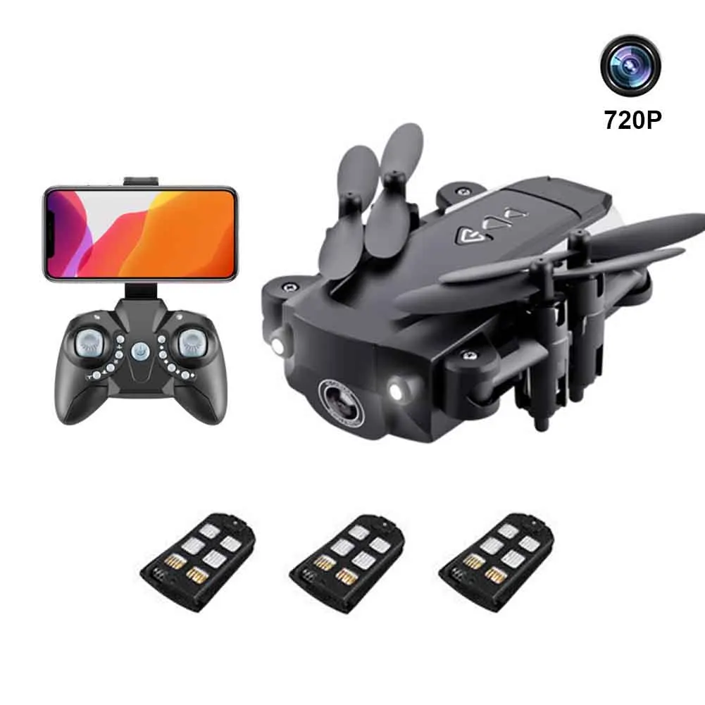 720P with 3 Battery Складной Радиоуправляемый Дрон широкоугольный Подарочный Квадрокоптер 2K wifi FPV Регулируемая скорость HD камера управление приложением один ключ возврат гравитации индукции - Цвет: 720P with 3 Battery