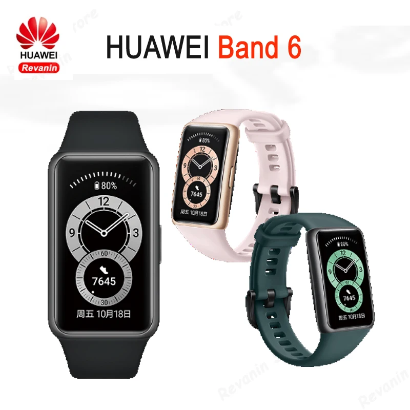 

HUAWEI BAND 6 Smartwatch All-day SpO2 Monitoring 1.47" FullView Display 2-Week Battery Life Fast Charging, Heart Rate Monitoring