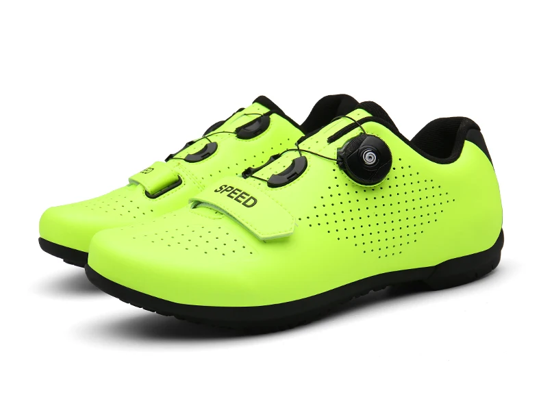 Дышащий Супер светильник, зеленая велосипедная обувь для женщин и мужчин, гоночная обувь для шоссейного велосипеда, MTB, четыре сезона, быстрая шнуровка, уличные велосипедные кроссовки