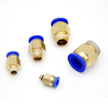 

10PCS/LOT Pneumatic fittings quick push in connector 1/8'' 1/4'' 3/8'' Male Thread-4 6 8 10 12mm air hose connector