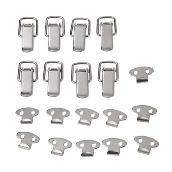 

10Pcs Cabinet Spring Loaded Iron Straight Loop Toggle Latch 45mm Length