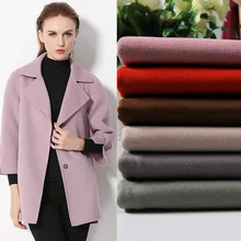 Осенне-зимняя однотонная двухсторонняя Женская ткань, простая шерстяная ткань