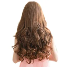 Женские длинные вьющиеся волнистые волосы для наращивания на всю голову, 5 клипов в 60 см, OA66