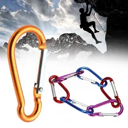 3pcs Aluminum Alloy D Carabiner Spring Snap Clip Hooks Keychain Climbing Keyring Sports Camping Small B1q3