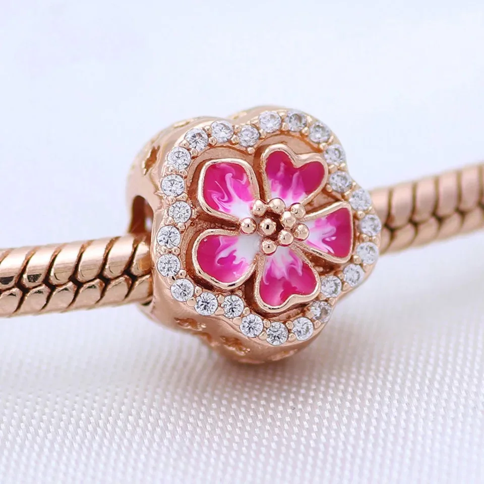 Newst 925 Sterling Silver Beads Pink 