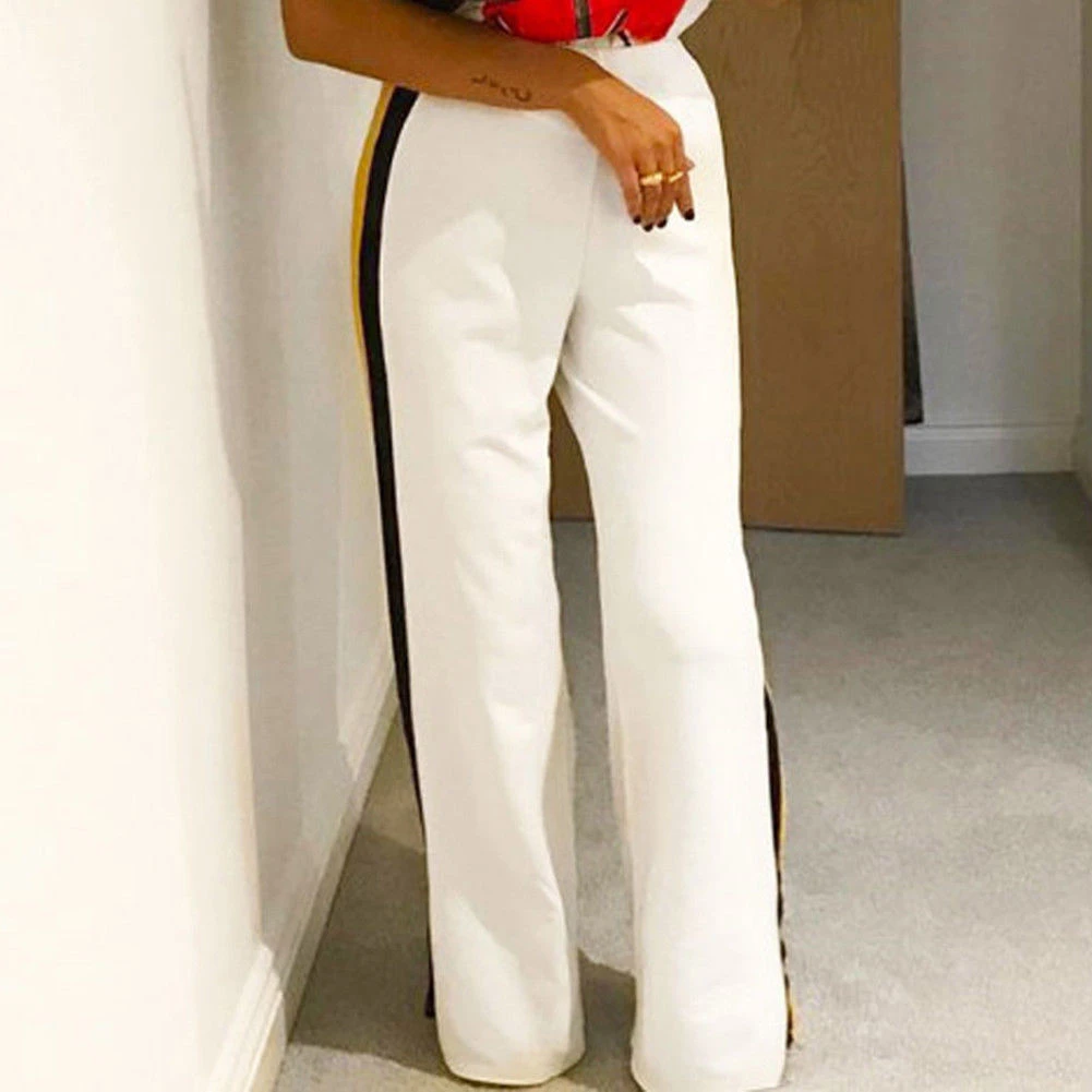 white plus size flare pants